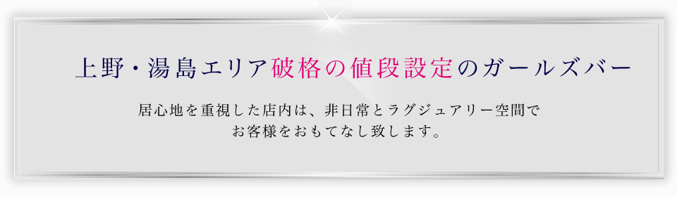 上野・湯島エリア破格の値段設定のガールズバー